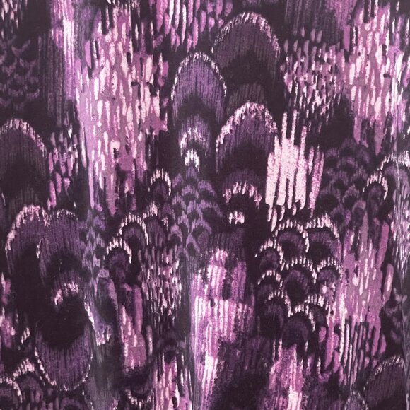 Style & Co Sport Womens 1X Velour Jacket Purple Black Abstract Full Zip  LW - Picture 3 of 15